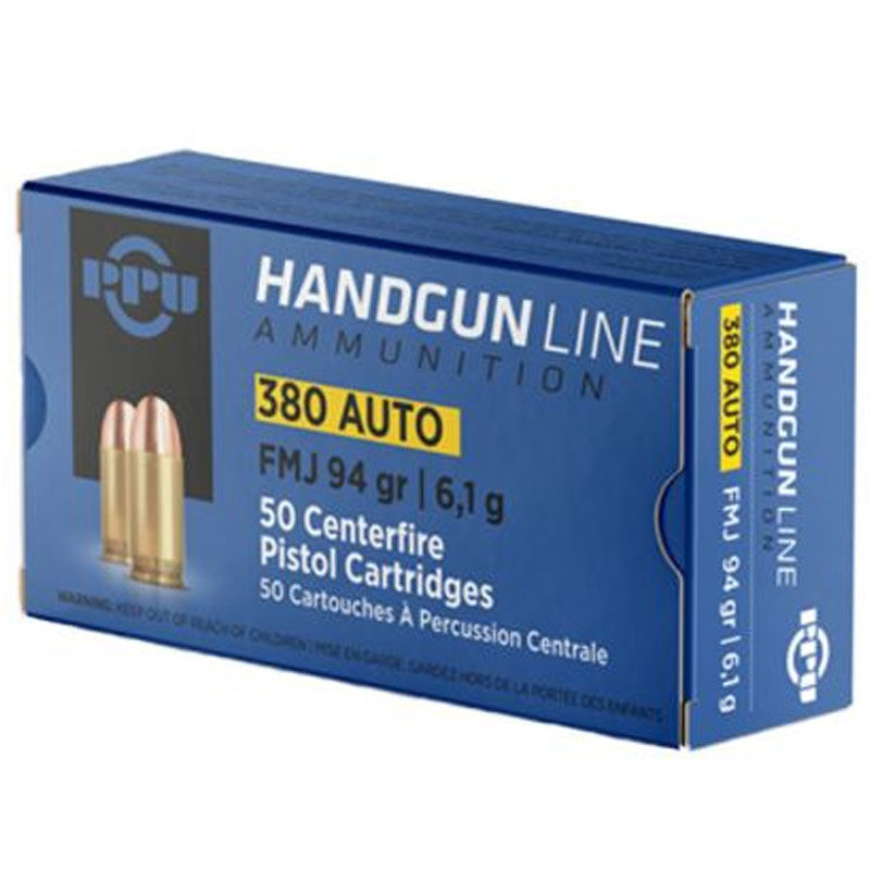 .380 Auto, 94 Grain, FMJ, 50/Box