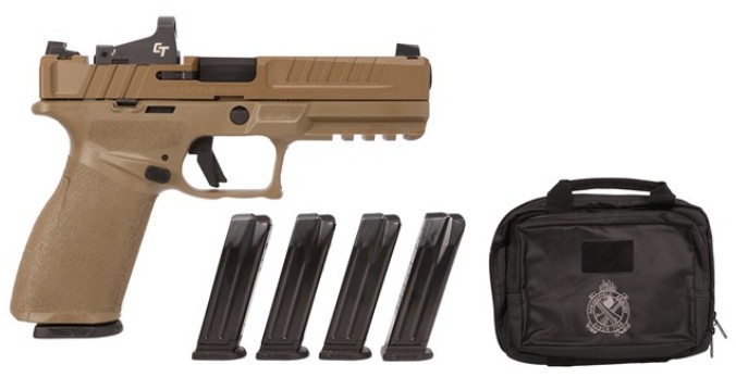 Echelon, 9mm, 4.5" Barrel, OR, Lum Front/U-Notch Rear, CT-1500 R-Dot, Range Bag, FDE, (5) 15-rd, GEAR UP