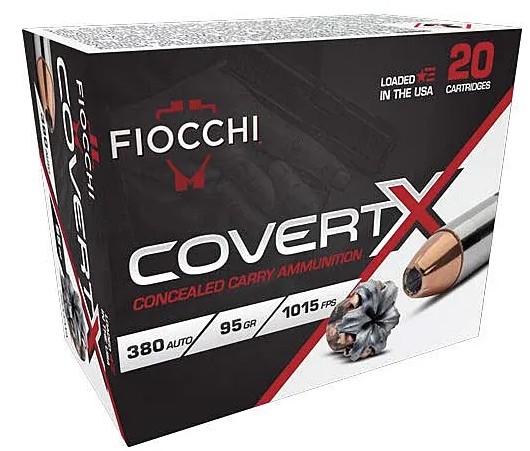 Covert X, .380 ACP, 95 Grain, Jacketed Hollow Point, 20/Box