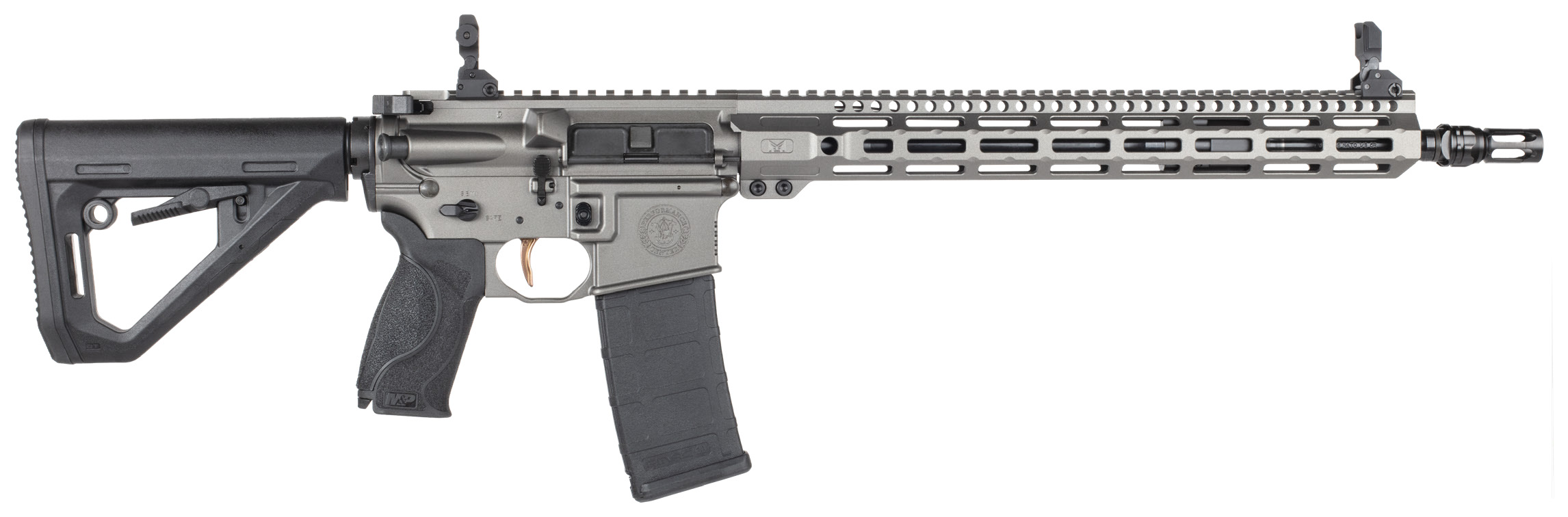 PC M&P15 AXE, 5.56 NATO, 16.1" Barrel, GVAC, Gemtech ETM FH, Adjustable Sights, M-LOK, Grey, 30-rd