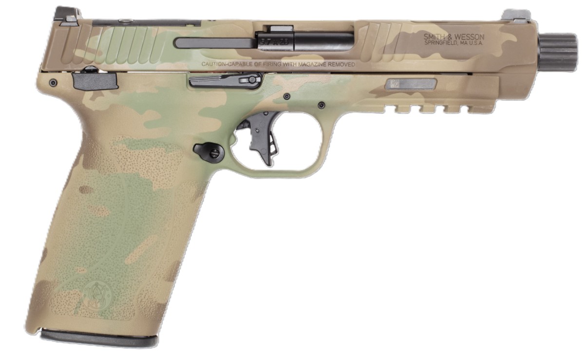 M&P 5.7, 5.7x28mm, 5" Threaded Barrel, NTS, White Dot Sights, MultiCam, 22-rd, IVS Exclusive