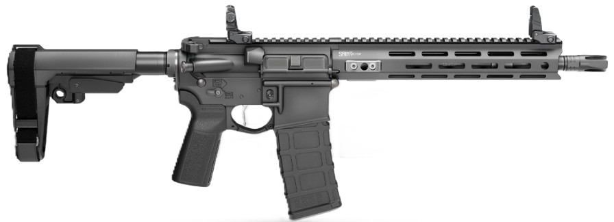 Saint Victor Pistol, 5.56x45, 11.5" Barrel, M-LOK, SBA3 Brace, Flip Up Sights, Black, 30-rd