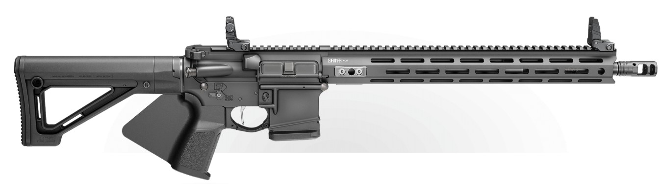Saint Victor, 5.56x45mm, 16" Barrel, M-LOK, Flip Up Sight, B-5 Furniture, Black, 10-rd, CA Compliant