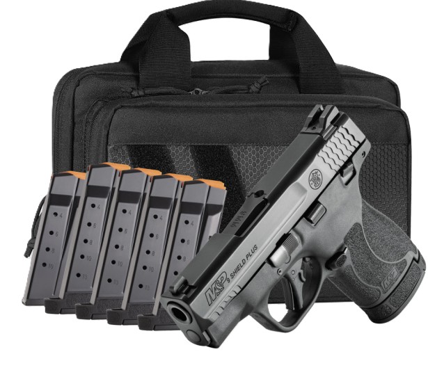 M&P9 Shield Plus Bundle, 9mm, 3.1", MTS, Savior Specialist Bag, Black, (1)10-rd & (5)13-rd