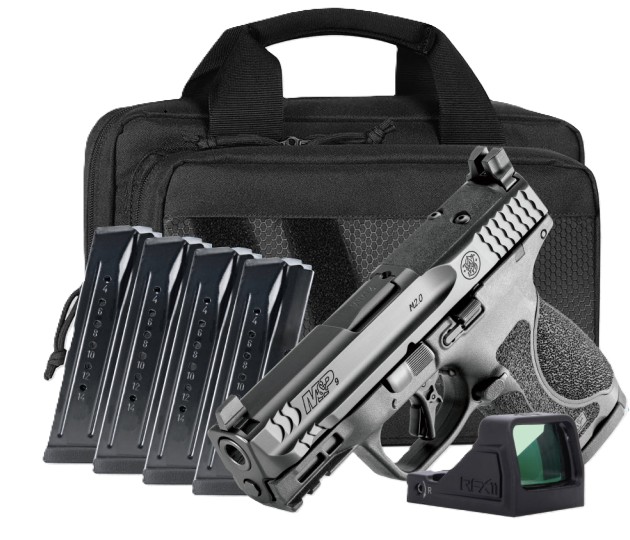 M&P9 M2.0 Compact Bundle, 3.6" Barrel, OR, NTS, Viridian RFX11, Savior Specialist Bag, Black, (5) 15-rd