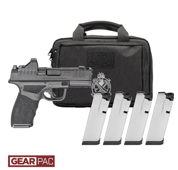 Hellcat Pro OSP, 9mm, 3.8" Barrel, Compensated, OR, Viridian RFX11, Black, Gear Pac, (1)15 & (3)17-rd