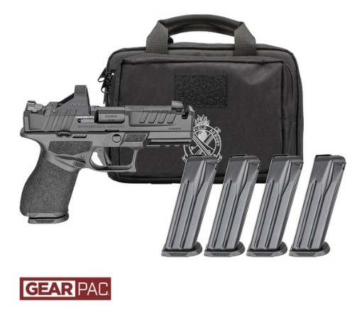 Hellcat Pro OSP, 9mm, 3.8" Barrel, Compensated, OR, Viridian RFX11, Black, Gear Pac, (4) 10-rd