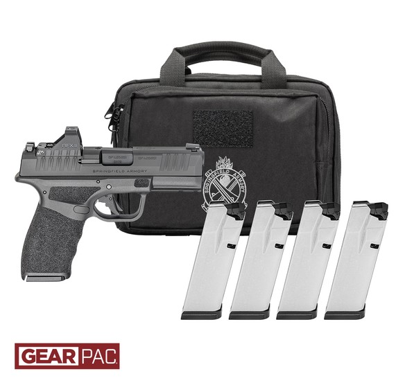 Hellcat Pro OSP, 9mm, 3.8" Barrel, Compensated, OR, Viridian RFX11, Black, Gear Pac, (4) 15-rd