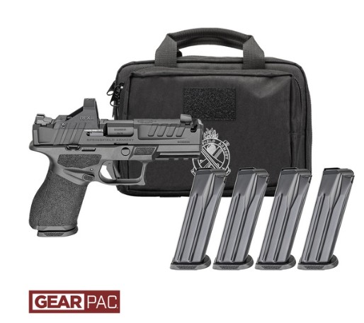 Hellcat Pro OSP, 9mm, 3.8" Barrel, Compensated, OR, Viridian RFX11, Black, Gear Pac, (4) 10-rd, CA Compliant