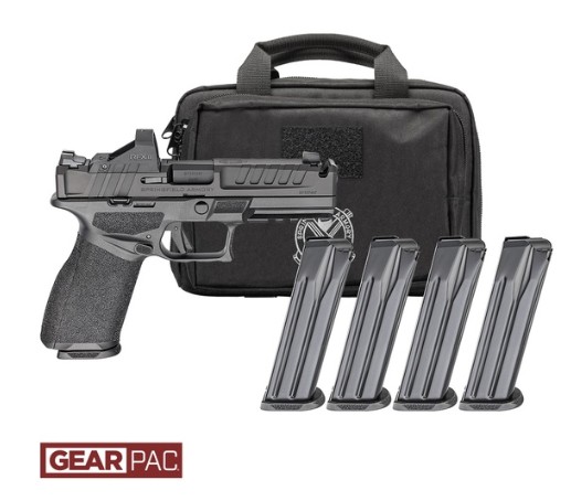 Echelon 4.0C, 9mm, 4" Barrel, Compensated, OR, Viridian RFX11, Black, Gear Pac, (1)15 & (3)18-rd