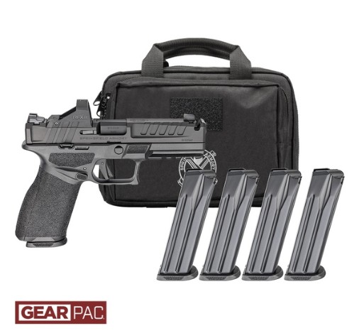 Echelon 4.0C, 9mm, 4" Barrel, Compensated, OR, Viridian RFX11, Black, Gear Pac, (4) 10-rd