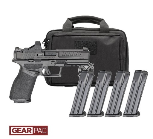 Echelon 4.5F, 9mm, 4.5" Barrel, OR, Viridian RFX11, Black, Gear Pac, (4) 10-rd, CA Compliant