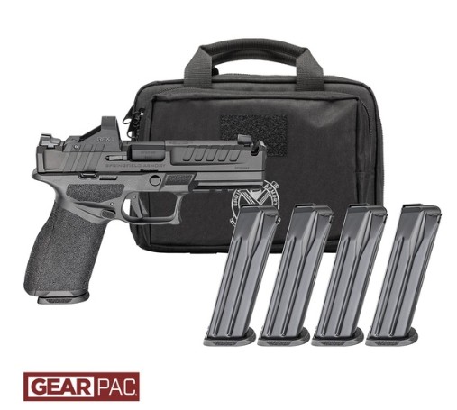 Echelon 4.5F, 9mm, 4.5" Barrel, Compensated, OR, Viridian RFX11, Black, Gear Pac, (3)17 & (1) 20-rd