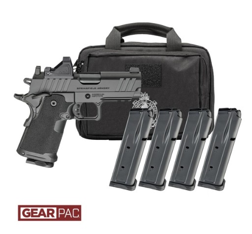 1911 DS Prodigy AOS Compact, 9mm, 3.5" Barrel, OR, Viridian RFX11, Black, Gear Pac, (4) 15-rd