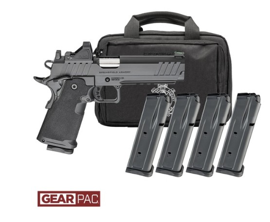 1911 DS Prodigy AOS, 9mm, 5" Barrel, OR, Viridian RFX11, Black, Gear Pac, (4) 10-rd