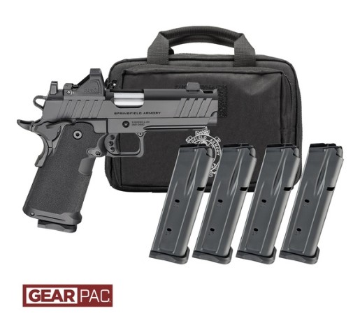 1911 DS Prodigy AOS, 9mm, 4.25" Barrel, Compensated, OR, Viridian RFX11, Black, Gear Pac, (4) 10-rd