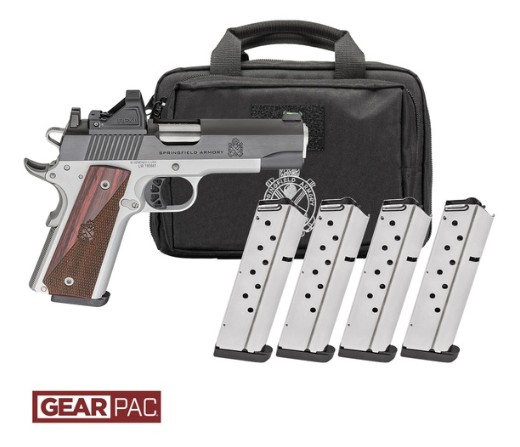 1911 Ronin AOS, .45 ACP, 4.25" Barrel, Viridian RFX11, Blued, Stainless, Wood, Gear Pac, (4) 8-rd