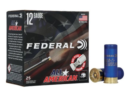 All American, 12 Gauge, 2 3/4", 1 1/8 oz, #7.5 Shot, 25/Box