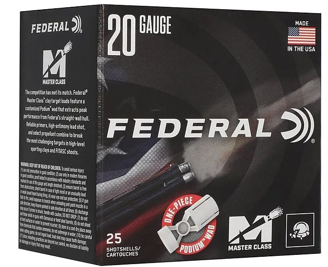 Master Class, 20 Gauge, 2 3/4", 7/8 oz, 7.5 Shot, 25/Box
