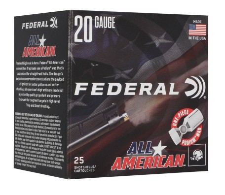 All American, 20 Gauge, 2 3/4", 7/8 oz, #7.5 Shot, 25/Box