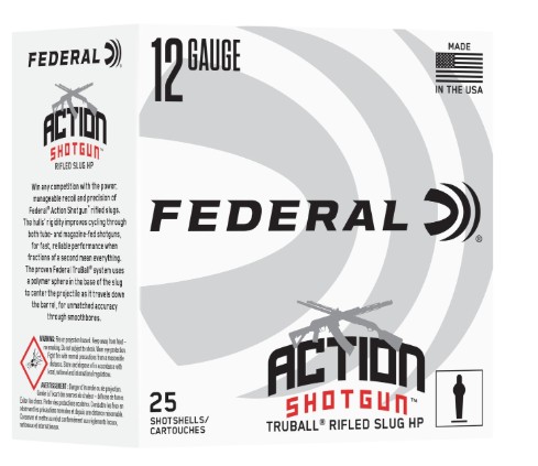 Action Shotgun, 12 Gauge, 2 3/4", Truball Rifled HP Slug, 25/Box