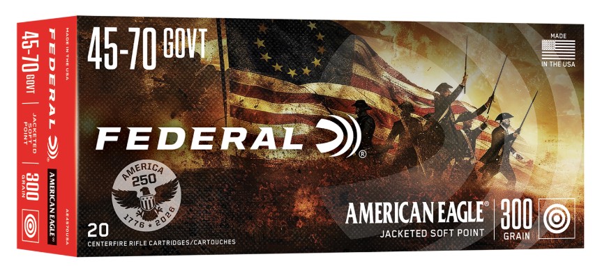 American Eagle USA 250th Anniversary, .45-70 Government, 300 Grain, JSP, 20/Box