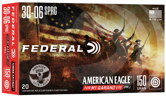 American Eagle USA 250th Anniversary, 30-06  Springfield, 150 Grain, FMJ, 20/Box
