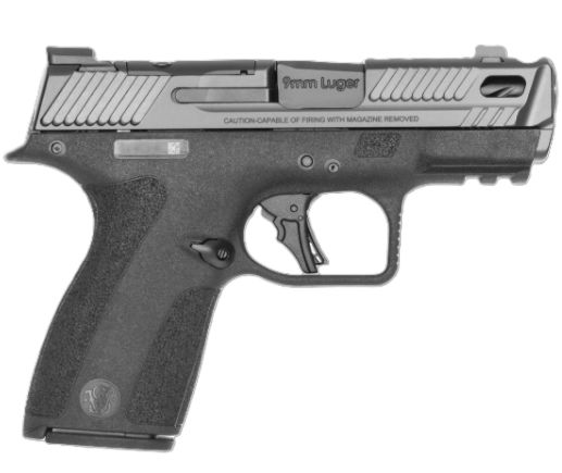 PC M&P9 Shield X Carry Comp, 9mm, 3.6" Barrel, TS, Optics Ready, Tritium Front NS, Black, (2) 10-rd