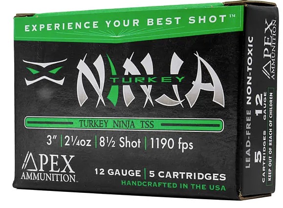 Turkey Ninja, 12 Gauge, 3" 2 1/4 oz, #8.5 Shot, TSS, 5/Box