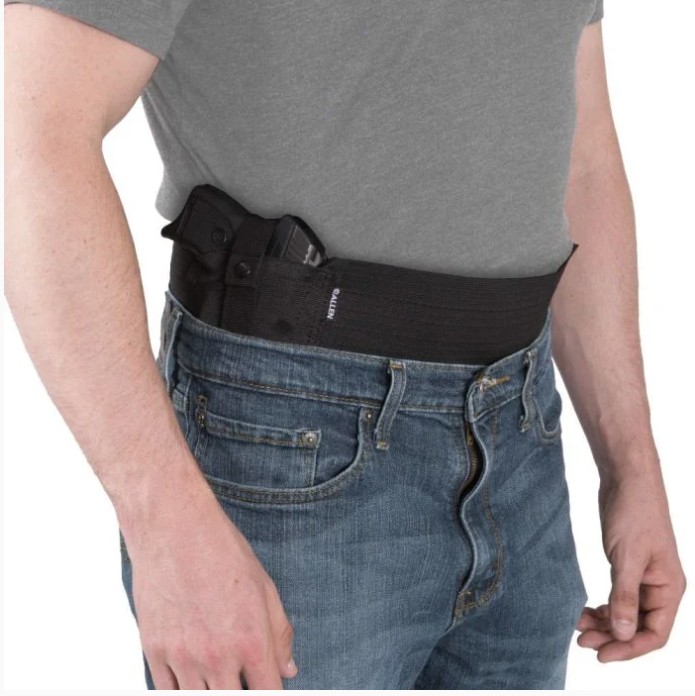Hideout Belly Band Gun Holster, Med To XL, Fits 32-46" Waist, Black