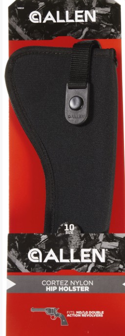 Cortez Outside Waistband Holster, Size 10, Large DA Revolver, Fits Up To 2" Belt, Black