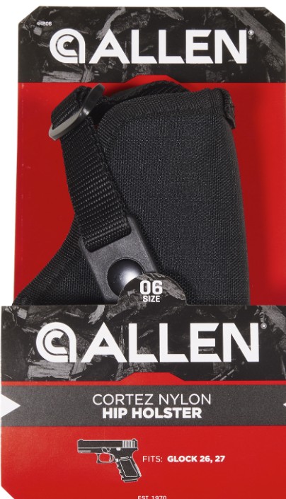 Cortez Outside Waistband Holster, Size 06, Fits G19/23/Ruger-9 C, Fits Up To 2" Belt, Black