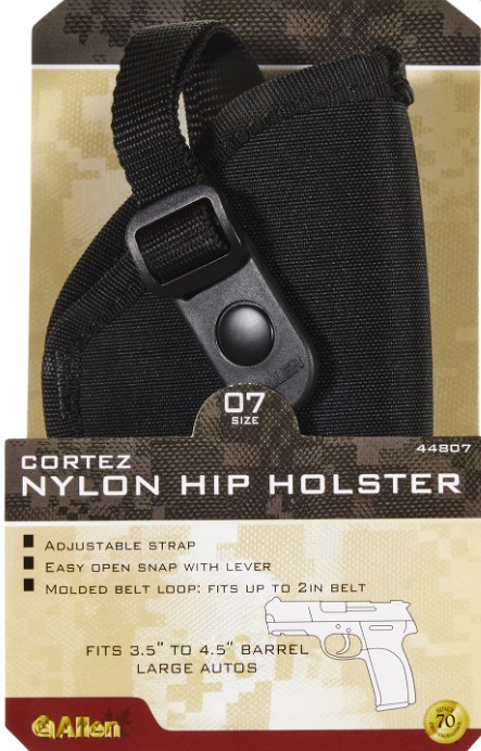 Cortez Outside Waistband Holster, Size 07, Large Frame Auto, Fits G17/22, Fits Up To 2" Belt, Black