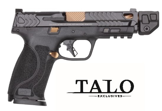 PC M&P9 2.0, 9mm, 4.9" Barrel, w/Compensator, NTS, OR, Copper, Black, (2) 17-rd & (2) 23-rd, TALO