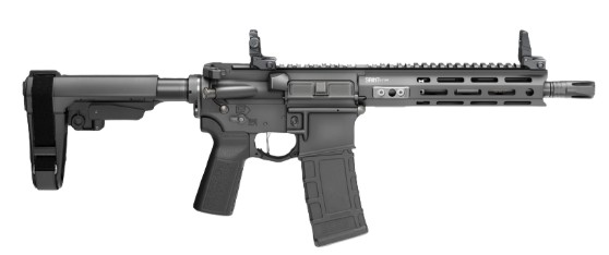 Saint Victor Pistol, .300 BLK, 9.5" Threaded Barrel, M-LOK, Flip-Up Sights, SBA3 Brace, Black, 30-rd