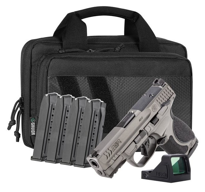 M&P9 M2.0 Metal Compact Bundle, 9mm, 3.6" Barrel, MTS, OR, RFX11, SS Bag, Grey, Black, (5) 15-rd