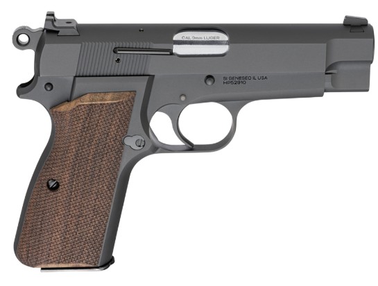 SA-35, 9mm, 4", White Dot, Black, Walnut, 15-rd