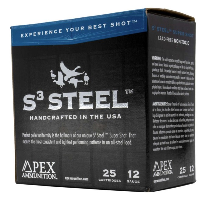 Waterfowl S3 Steel, 12 Gauge, 3", 1 1/4 oz, #4 Shot, 25/Box