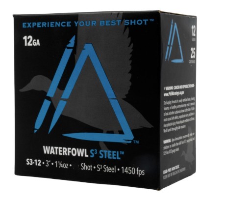 Waterfowl S3 Steel, 12 Gauge, 3", 1 1/4 oz, #3 Shot, 25/Box