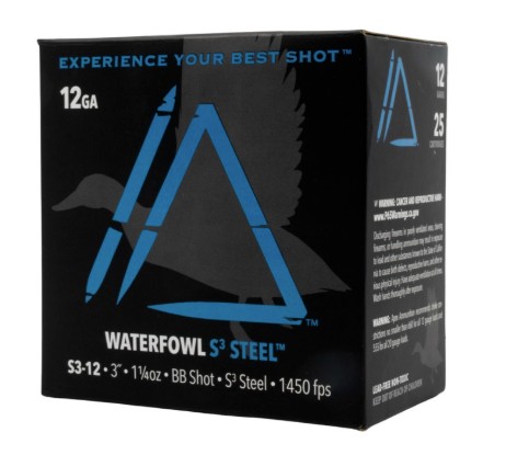 Waterfowl S3 Steel, 12 Gauge, 3", 1/4 oz, BB Shot, 25/Box