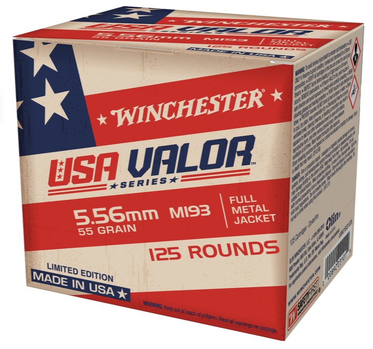 USA Valor, 5.56mm, M193, 55 Grain, FMJ, 125/Box
