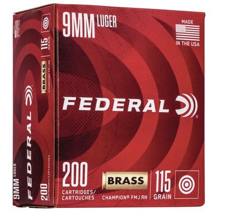 Champion, 9mm Luger, 115 Grain, FMJ, 200/Box