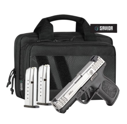 SD9 2.0 Bundle, 9mm, 4", NTS, Stainless, Black, Savior Bag, (3) 16-rd