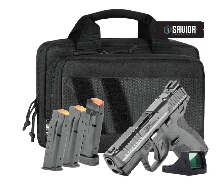 M&P Shield X Bundle, 9mm, 3.6", MTS, Viridian RFX11, Savior Bag, Black, (3) 13-rd & (1) 15-rd