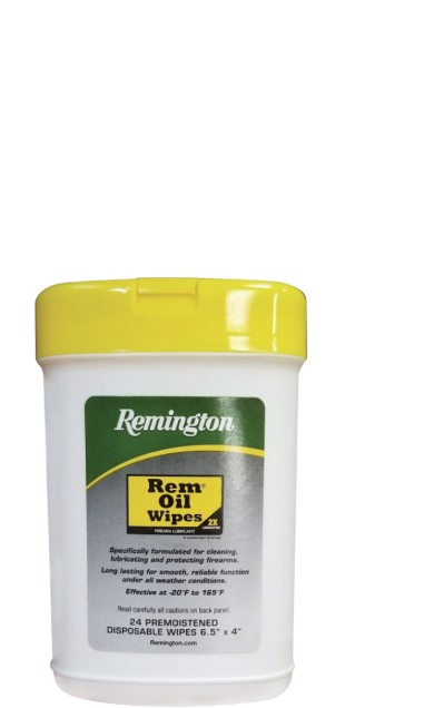 Rem Oil Pop-Up Wipes, 7"x8", Compact Canister, 24 Ct