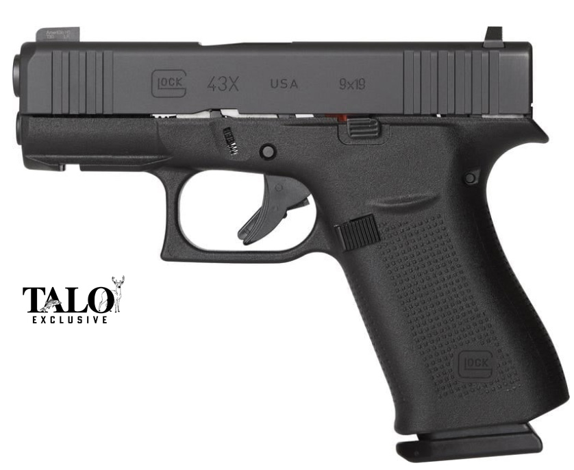 Glock 43X, 9mm, 3.39" Barrel, Ameriglo Ultimate Carry, Black, 10-rd, TALO Exclusive
