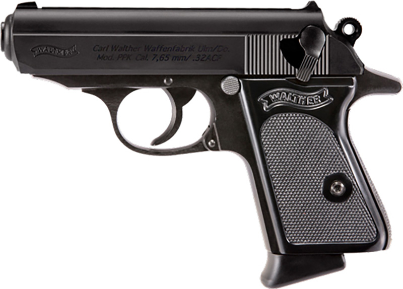 PPK, .32 ACP, 3.3" Barrel, Fixed Sights, Black, 6-rd