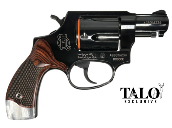 Roscoe .38 Special, 3" Barrel, Blued/White Pearl, Wood Grips, 5-rd, TALO Exclusive