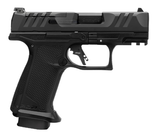 PDP PRO F-Series, 9mm, 3.5" Barrel, Optic Ready, 3-White Dot, Pic Rail, Black, (2) 18-rd
