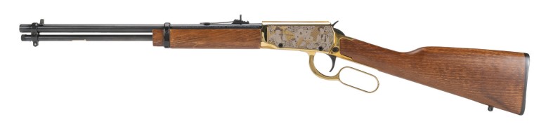 Rio Bravo .22 LR,  Doc Holliday, 18" Barrel, Adjustable Sights, Engraved Gold Receiver/Hardwood Stock, 15-rd